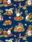 Wilmington Prints Thanksgiving Gnomes on Blue Gnome-kin Patch 100% Cotton Price per Yard